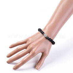 Natural Lava Rock Stretch Bracelets&nbsp;BJEW-JB04952-01