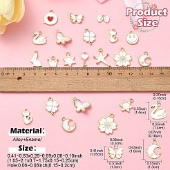 30Pcs 15 Styles Alloy Enamel Pendants&nbsp;ENAM-YW0004-19
