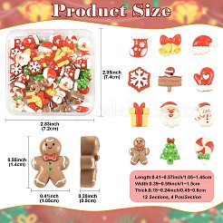 48Pcs 12 Styles Christmas Opaque Resin Decoden Cabochons&nbsp;CRES-FS0001-34B