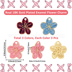 9Pcs 3 Colors 304 Stainless Steel Enamel Pendants&nbsp;STAS-BBC0009-29