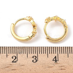 Brass Flower Hoop Earrings&nbsp;EJEW-D337-15G