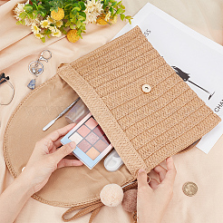 Women's Straw Knitted Bag&nbsp;AJEW-WH0348-17
