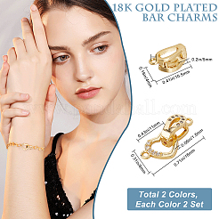 4 Sets 2 Colors Brass Micro Pave Cubic Zirconia Fold Over Clasps&nbsp;KK-BBC0001-46