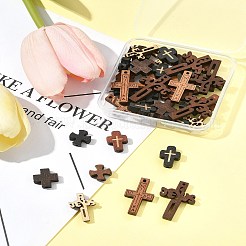 40Pcs 8 Styles Natural Wood Pendants & Beads Sets&nbsp;WOOD-FS0001-46