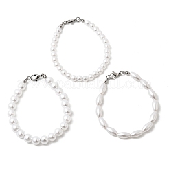 Plastic Pearl Beaded Bracelets for Women&nbsp;BJEW-L716-01P