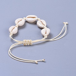 Adjustable Cowrie Shell Braided Bead Bracelets&nbsp;BJEW-JB04278