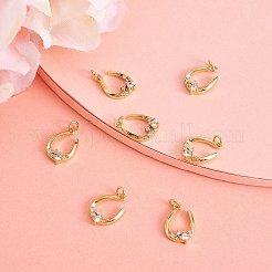 Rack Plating Brass Micro Pave Clear Cubic Zirconia Pendants&nbsp;ZIRC-SZ0004-04