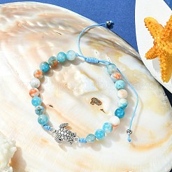 Natural Dyed White Jade Braided Bead Bracelets&nbsp;BJEW-JB09856-02