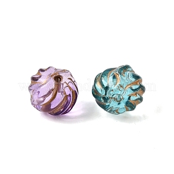 Baking Paint and Golden Metal Enlaced Glass Beads&nbsp;GL-CBA1477-20