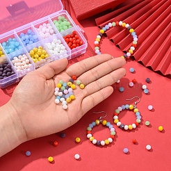 500Pcs 10 Style Opaque Solid Color & Electroplate Glass Beads&nbsp;EGLA-YW0001-20B