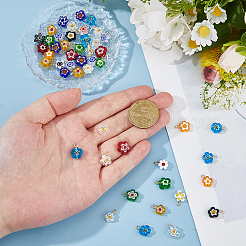 48Pcs Handmade Millefiori Glass Pendants&nbsp;PALLOY-HS00029