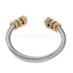 Ion Plating(IP) 304 Stainless Steel Cuff Bangles for Women&nbsp;STAS-M023-16GP