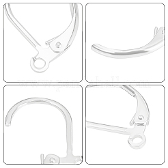 100Pcs 2 Colors 316L Surgical Stainless Steel Leverback Earring Findings&nbsp;STAS-BBC0010-92