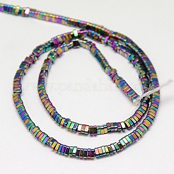 Electroplate Non-magnetic Synthetic Hematite Beads Strands&nbsp;G-J174-3x3mm-03