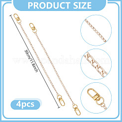 4pcs Aluminum Twisted Chain Bag Extension Chains&nbsp;HJEW-DR00141