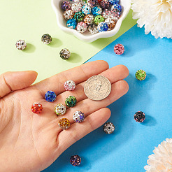 40Pcs 10 Colors Round Handmade Pave Disco Ball Beads&nbsp;RB-TA0001-13