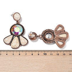 Alloy Synthetic Turquoise Dangle Stud Earrings&nbsp;LS-EJEW-U053-04A-R