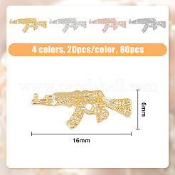 80Pcs 4 Colors Zinc Alloy Cabochons&nbsp;MRMJ-HY0001-18