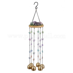 Nuggets Natural Rose Quartz & Amethyst & Green Aventurine Wind Chime&nbsp;HJEW-D302-11