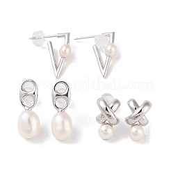 Anti-Tarnish Sterling Silver Stud Earrings&nbsp;EJEW-C087-11A-P