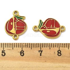 304 Stainless Steel Dark Red Enamel Fruit Connector Charms&nbsp;STAS-D369-03G