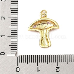 Mushroom Rack Plating Brass Micro Pave Cubic Zirconia Pendants&nbsp;KK-Z074-15G