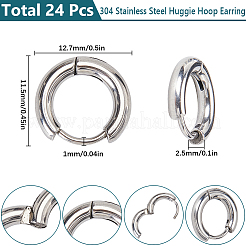 24Pcs 304 Stainless Steel Huggie Hoop Earrings&nbsp;EJEW-SC0001-57