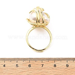 ABS Plastic Pearl Finger Rings&nbsp;RJEW-L128-01G