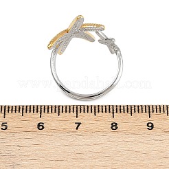 Starfish 304 Stainless Steel Cuff Rings for Women&nbsp;RJEW-B133-04