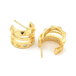 Rack Plating Brass Micro Pave Cubic Zirconia Styd Earrings&nbsp;EJEW-B061-08G
