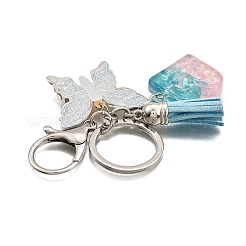 26Pcs Transparent Epoxy Resin & Transparent Acrylic & Faux Suede Tassel Keychain&nbsp;KEYC-JKC01202-02