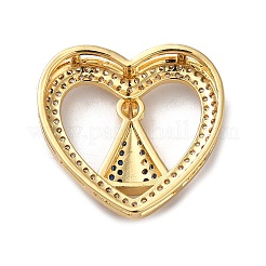 Eco-Friendly Rack Plating Brass Micro Pave Cubic Zirconia Slider Charms&nbsp;KK-F853-33G
