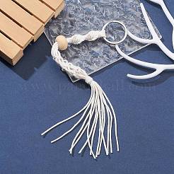 Waxed Cotton Cord Braided Macrame Pouch Empty Stone Holder for Pendant Keychain Making&nbsp;KEYC-JKC00536