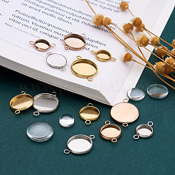 3 Colors 36Pcs 304 Stainless Steel Cabochon Connector Settings&nbsp;DIY-TA0003-52