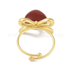 Bowknot 304 Stainless Steel Open Cuff Ring&nbsp;RJEW-Z037-02G-01