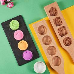 Flat Round Wooden Press Mooncake Molds&nbsp;BAKE-SZ0001-09