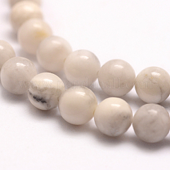Natural Howlite Beads Strands&nbsp;G-E380-08-4mm