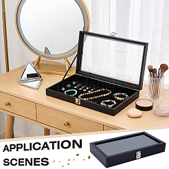 Wood Jewelry Display Cases with Visible Window Lid&nbsp;AJEW-WH0696-753A