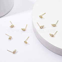 Brass Stud Earring Findings&nbsp;KK-BC0006-14G