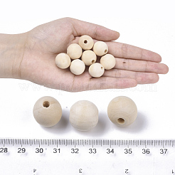 Natural Unfinished Wood Beads&nbsp;WOOD-S651-A18mm-LF