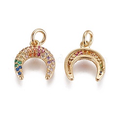 Brass Micro Pave Cubic Zirconia Charms&nbsp;ZIRC-E145-69G