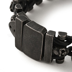 304 Stainless Steel Skull Link Chain Bracelets for Men&nbsp;BJEW-Q341-11B