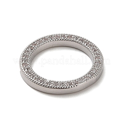Rack Plating Brass Micro Pave Clear Cubic Zirconia Linking Rings&nbsp;KK-P261-06P