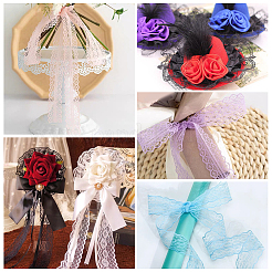 17Pcs 17 Colors Polyester Floral Lace Trims&nbsp;SRIB-BC0001-10