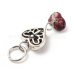 7Pcs 7 Styles Chakra Natural & Synthetic Mixed Stone Chips Alloy Pendants&nbsp;PALLOY-JF01778-04