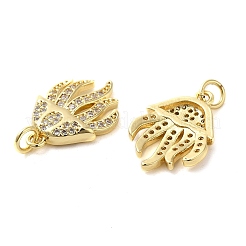 Rack Plating Brass Micro Pave Clear Cubic Zirconia Pendants&nbsp;KK-M260-02G