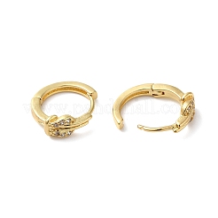 Clear Cubic Zirconia Kont Hoop Earrings&nbsp;KK-O142-04G
