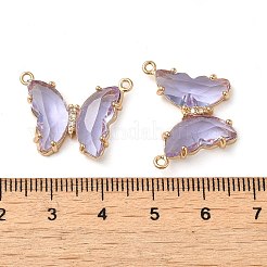 Brass Pave Faceted Glass Connector Charms&nbsp;FIND-Z020-03L