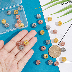 30Pcs 3 Colors Rack Plating Brass Hollow Beads&nbsp;KK-PH0009-55A