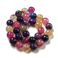 Faceted Natural Dragon Veins Agate Beads Strands&nbsp;G-F447-12mm-P06